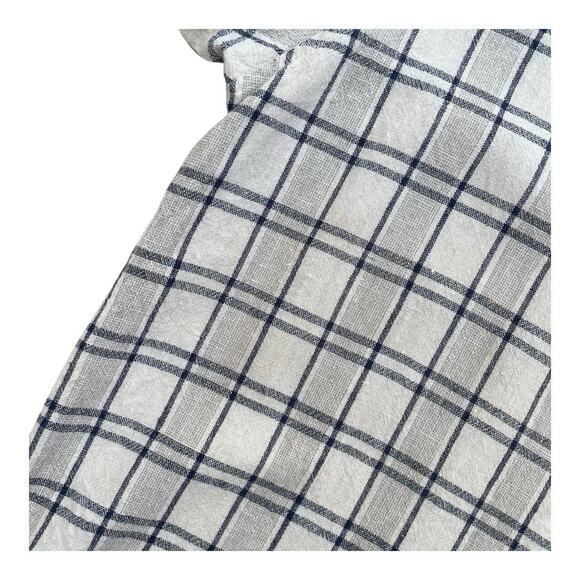 Vintage Matsuda 90’s/Y2K Checked Ivory Blue Grey Linen Shirt Medium - Picture 3 of 5